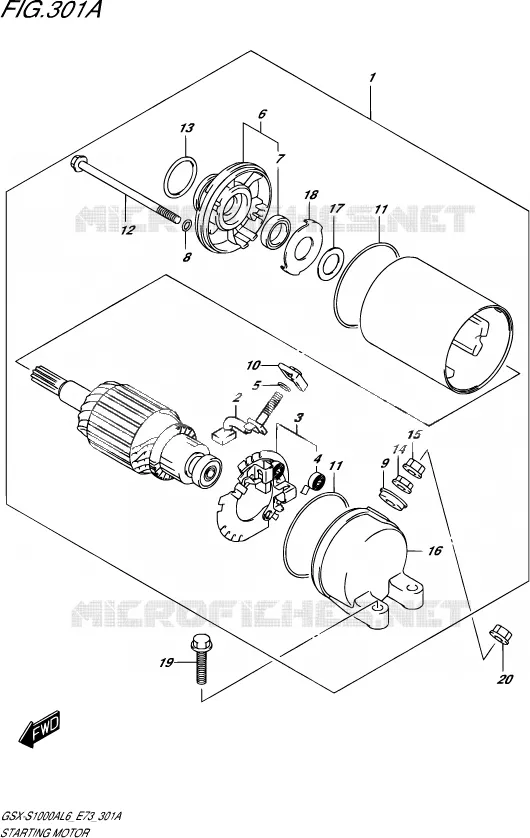 STARTMOTOR Suzuki MOTO 1000 GSX-S 2016  GSX-S1000A L6 (E73)