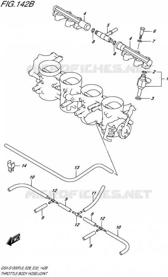 GASKLEPHUIS (GSX-S1000FAL6 E28) Suzuki MOTO 1000 GSX-S 2016  GSX-S1000FA L6 (E28 E33)