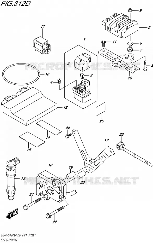 ELEKTRISCH (GSX-S1000FAUFL6 E21) Suzuki MOTO 1000 GSX-S 2015  GSX-S1000FUF L6 (E21)