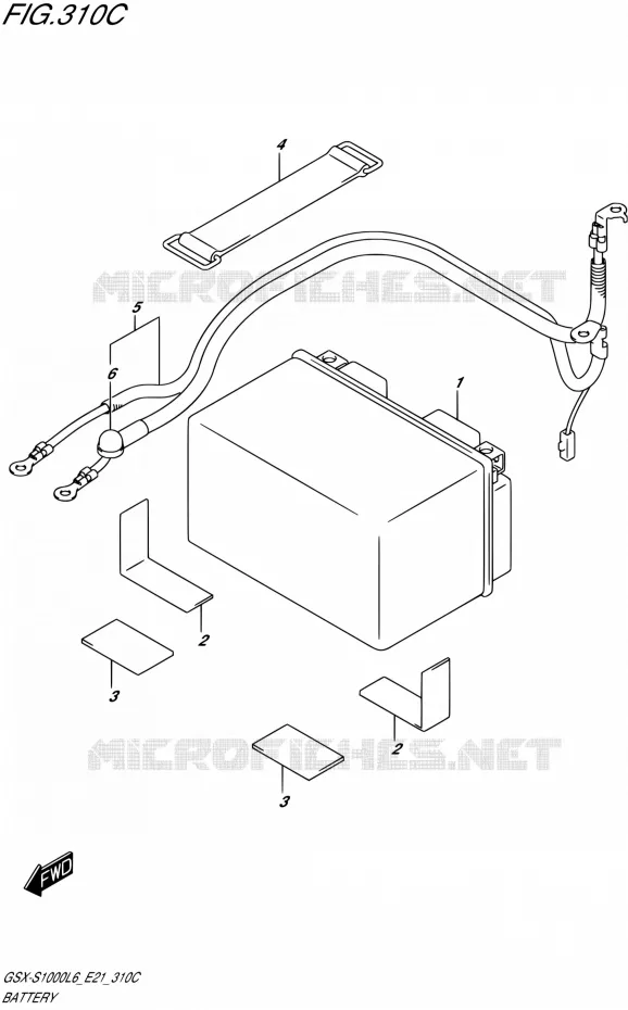 ACCU (GSX-S1000AL6 E21) Suzuki MOTO 1000 GSX-S 2015  GSX-S1000UF L6 (E21)