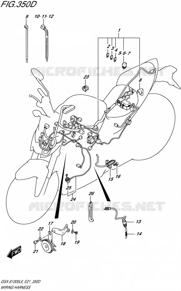 BEDRADING (GSX-S1000AUFL6 E21) Suzuki MOTO 1000 GSX-S 2016  GSX-S1000UF L6 (E21)