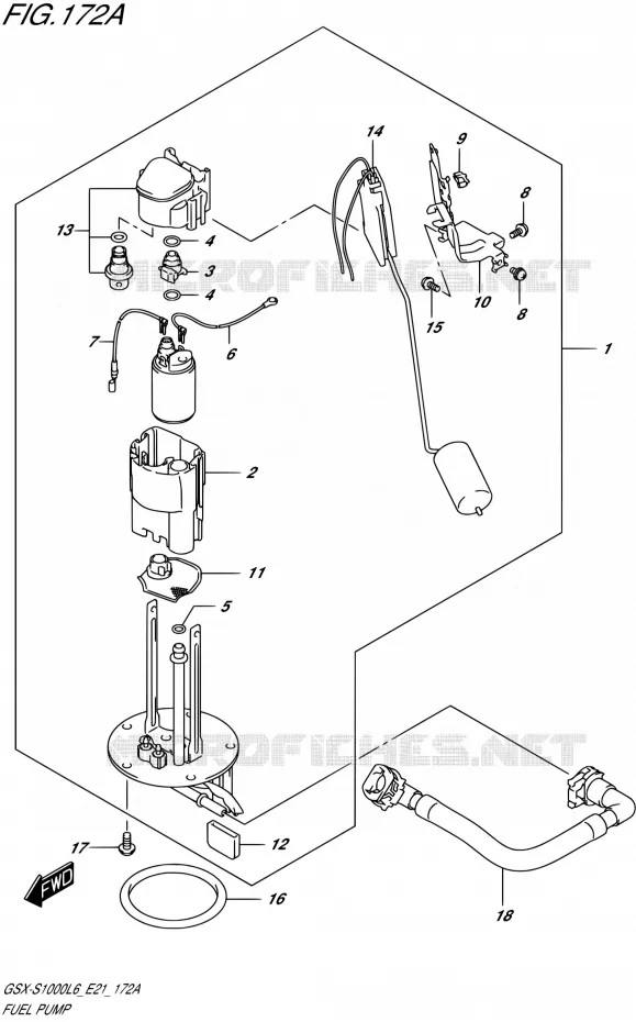 BENZINE POMP Suzuki MOTO 1000 GSX-S 2015  GSX-S1000UF L6 (E21)