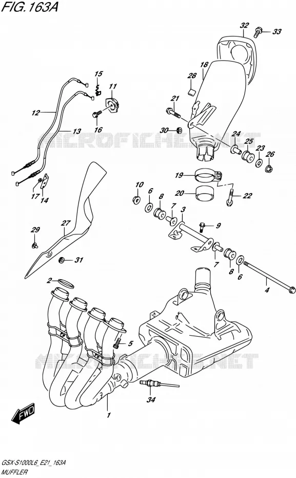 GELUIDDEMPER Suzuki MOTO 1000 GSX-S 2015  GSX-S1000UF L6 (E21)