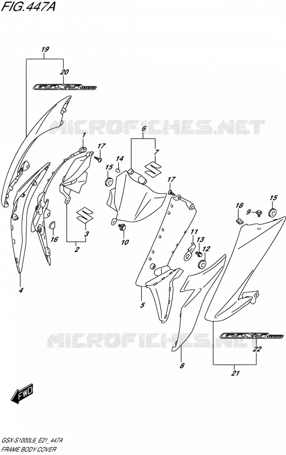 KUIP (PGZ,AV4) Suzuki MOTO 1000 GSX-S 2015  GSX-S1000UF L6 (E21)