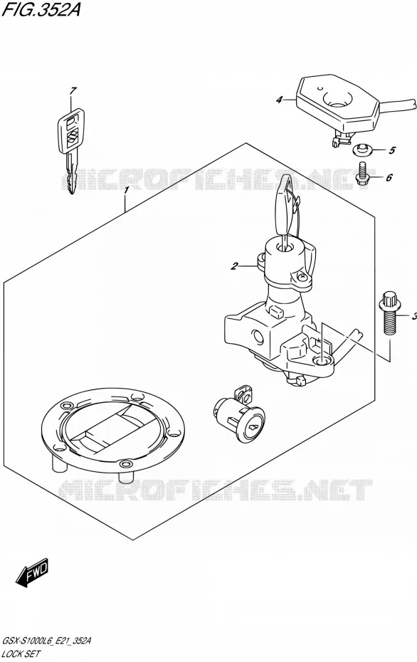 LOCK SET Suzuki MOTO 1000 GSX-S 2015  GSX-S1000UF L6 (E21)