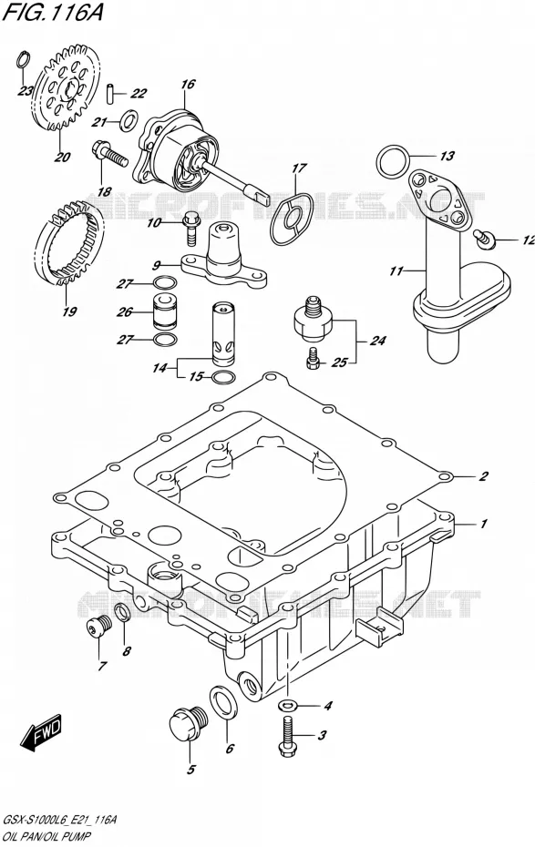 SUMP - OLIEPOMP Suzuki MOTO 1000 GSX-S 2015  GSX-S1000UF L6 (E21)