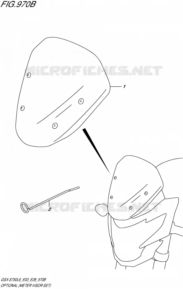 OPTIES (METER VISOR SET) Suzuki MOTO 750 GSX-S 2016  GSX-S750 L6/GSX-S750A L6 (E03,E28)
