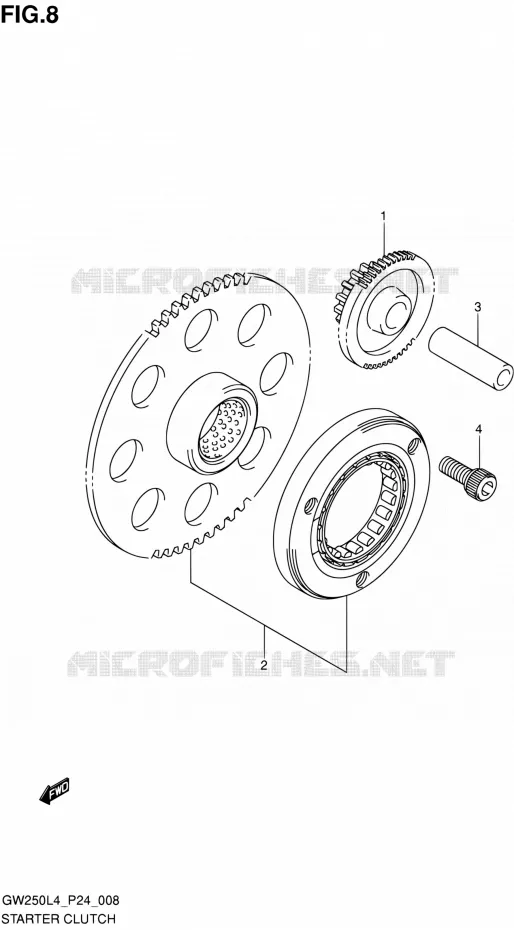 STARTMOTOR CLUTCH Suzuki MOTO 250 INAZUMA 2014  GW250 L4 (P24)