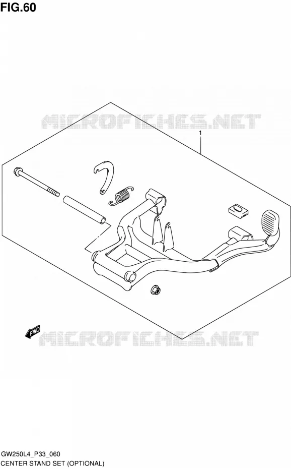 CENTER STAND SET (OPTIONAL) Suzuki MOTO 250 INAZUMA 2014  GW250 L4 (P33)