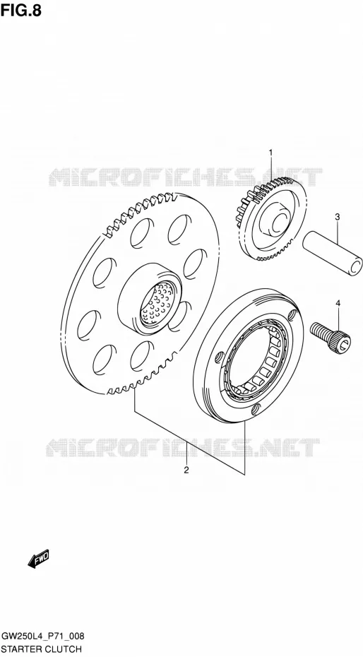 STARTMOTOR CLUTCH Suzuki MOTO 250 INAZUMA 2014  GW250 L4 (P71)