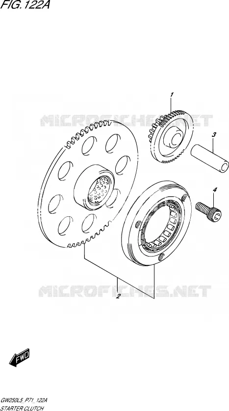 STARTMOTOR CLUTCH Suzuki MOTO 250 INAZUMA 2015  GW250 L5 (P71)