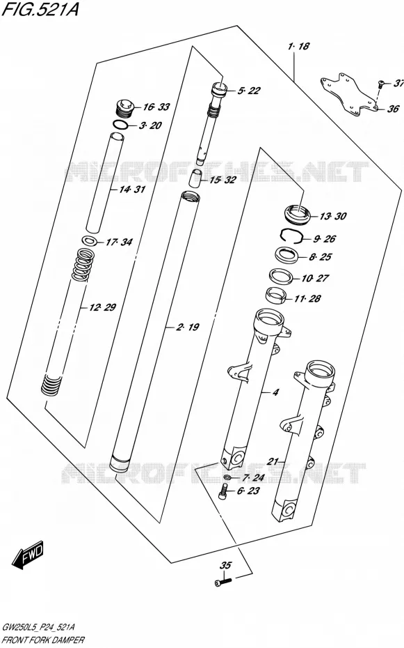 VOORVORK Suzuki MOTO 250 INAZUMA 2015  GW250 L5/GW250Z L5 (P24)