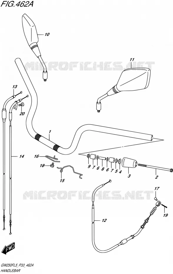 STUUR Suzuki MOTO 250 INAZUMA 2015  GW250F L5 (P03,P28,P33)