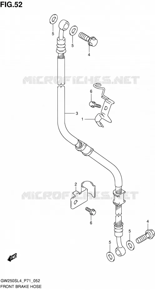 FRONT REMSLANG Suzuki MOTO 250 INAZUMA 2014  GW250S L4 (P71)