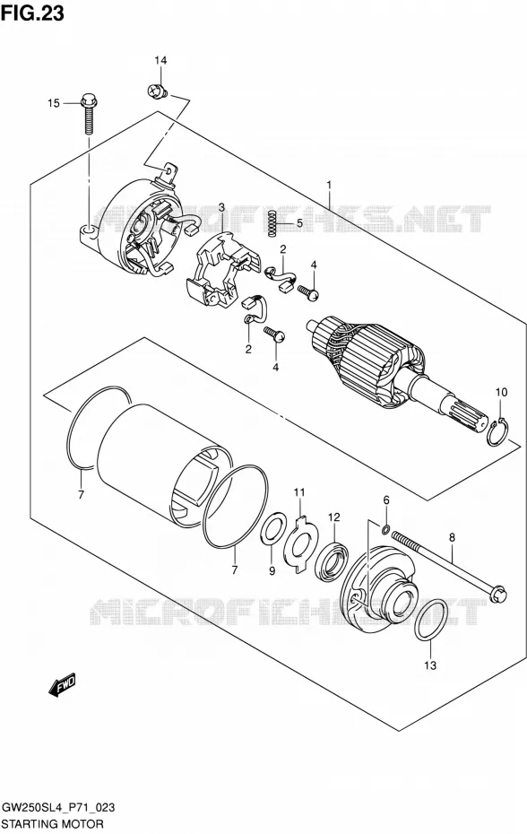 STARTMOTOR Suzuki MOTO 250 INAZUMA 2014  GW250S L4 (P71)