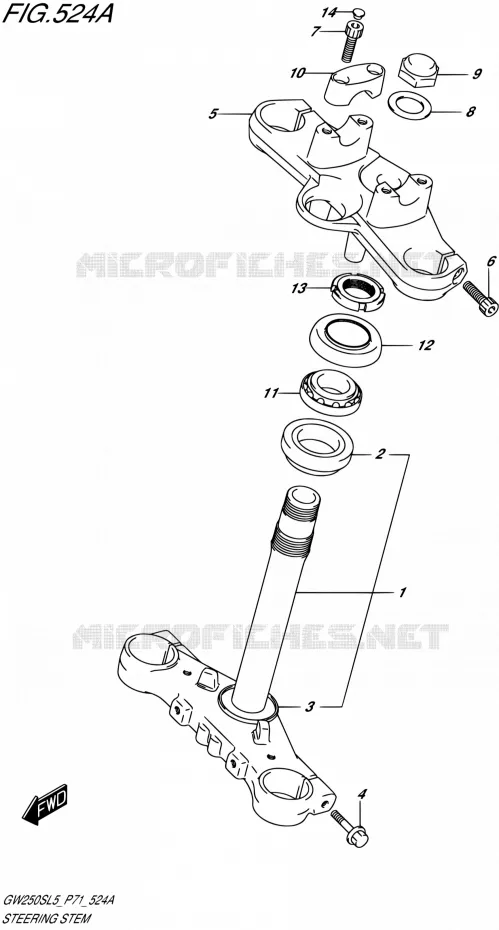 STUURKOLOM Suzuki MOTO 250 INAZUMA 2015  GW250S L5 (P71)