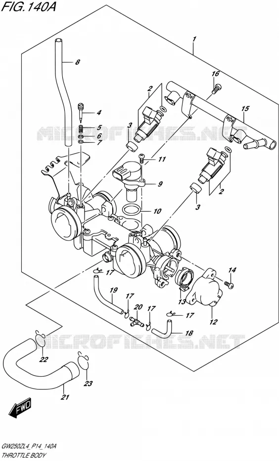 GASKLEPHUIS Suzuki MOTO 250 INAZUMA 2014  GW250Z L4 (P14)