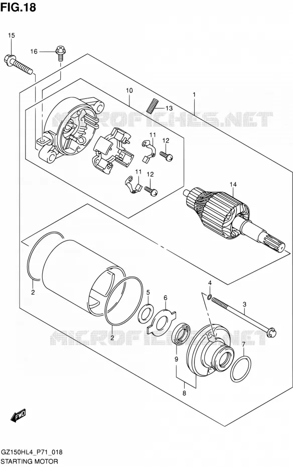 STARTMOTOR Suzuki MOTO 150 GZ 2014  GZ150H L4 (P71)