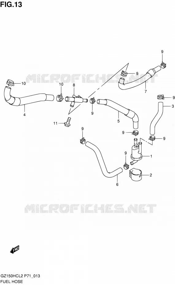 BRANDSTOFSLANG Suzuki MOTO 150 GZ 2012  GZ150HC L2 (P71)