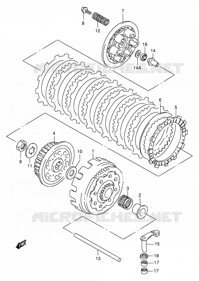 KOPPELING Suzuki MOTO 250 RM 2000  RM250 Y (E02)