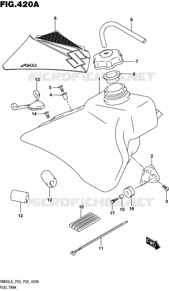BENZINETANK Suzuki MOTO 85 RM 2016  RM85 L6 (P03,P28)
