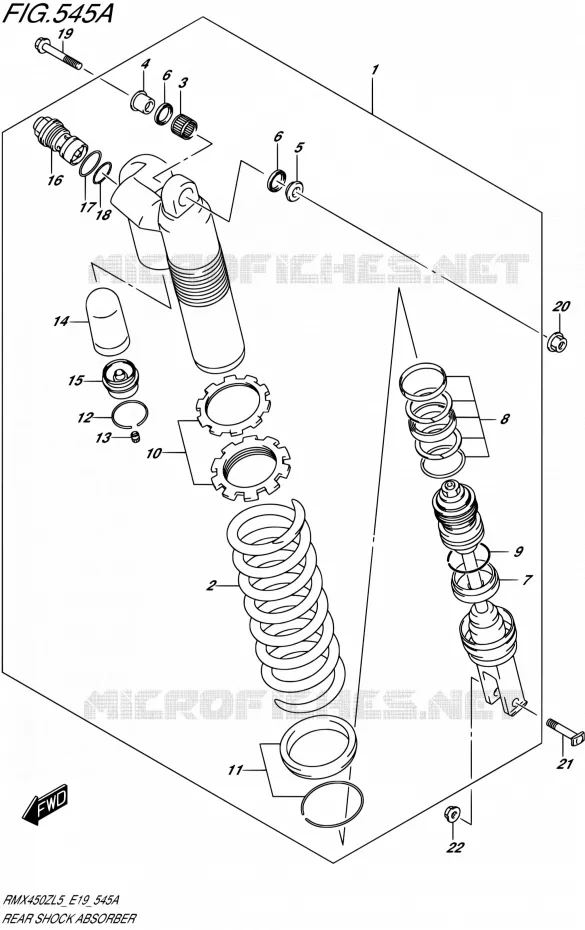 ACHTER SCHOKDEMPER Suzuki MOTO 450 RMX 2015  RMX450Z L5 (E19)