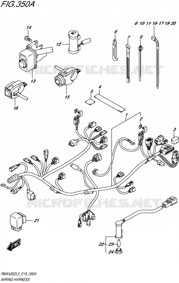 BEDRADING Suzuki MOTO 450 RMX 2015  RMX450Z L5 (E19)