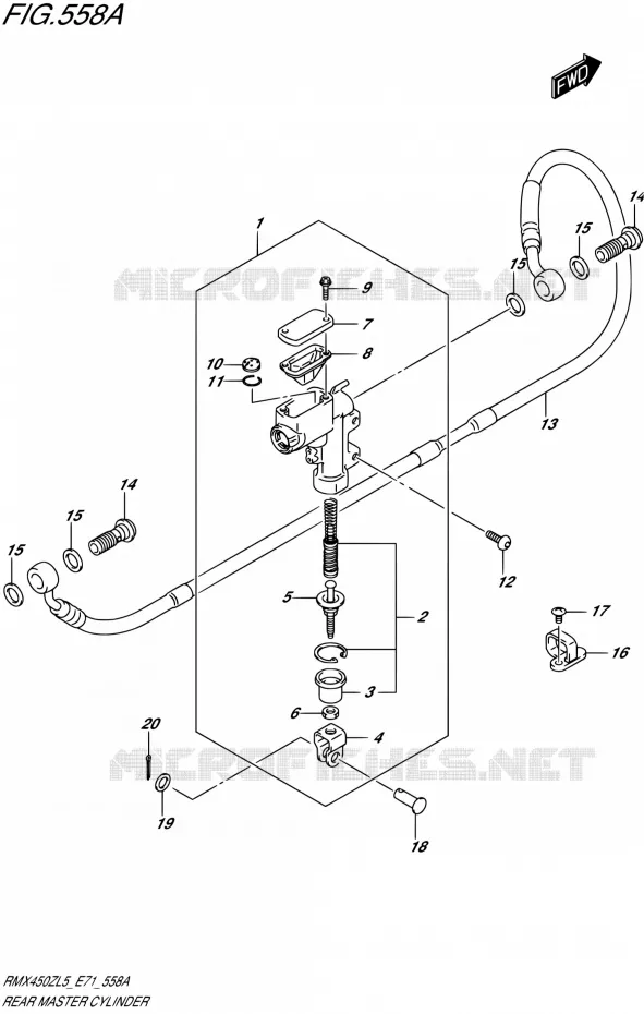 ACHTER HOOFDREMCILINDER Suzuki MOTO 450 RMX 2015  RMX450Z L5 (E71)