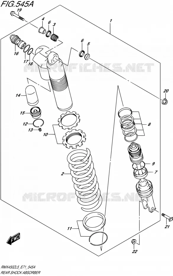 ACHTER SCHOKDEMPER Suzuki MOTO 450 RMX 2015  RMX450Z L5 (E71)
