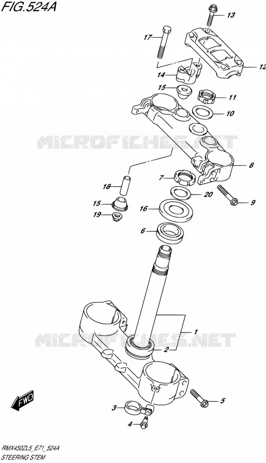 STUURKOLOM Suzuki MOTO 450 RMX 2015  RMX450Z L5 (E71)