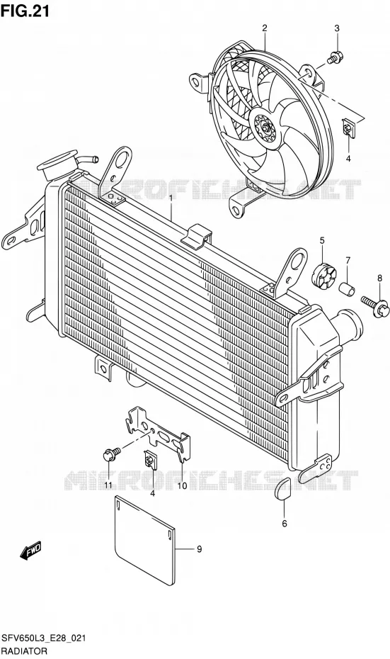 RADIATOR Suzuki MOTO 650 GLADIUS 2013  SFV650 L3 (E28)