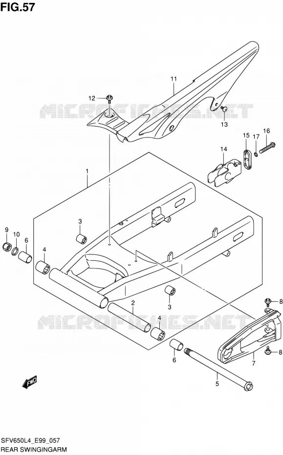 SWINGARM Suzuki MOTO 650 GLADIUS 2014  SFV650 L4 (E99)