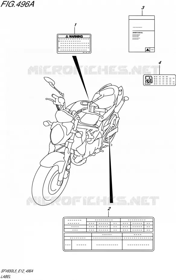 ETIKET Suzuki MOTO 650 GLADIUS 2015  SFV650 L5 (E12)