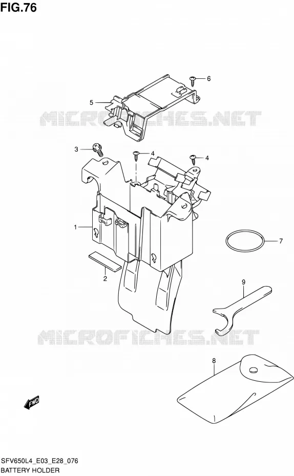 ACCU BOX - TOOLS (SFV650L4 E28) Suzuki MOTO 650 GLADIUS 2014  SFV650A L4 (E03,E28,E33)