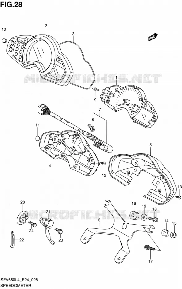 SNELHEIDSMETER Suzuki MOTO 650 GLADIUS 2014  SFV650U L4 (E24)