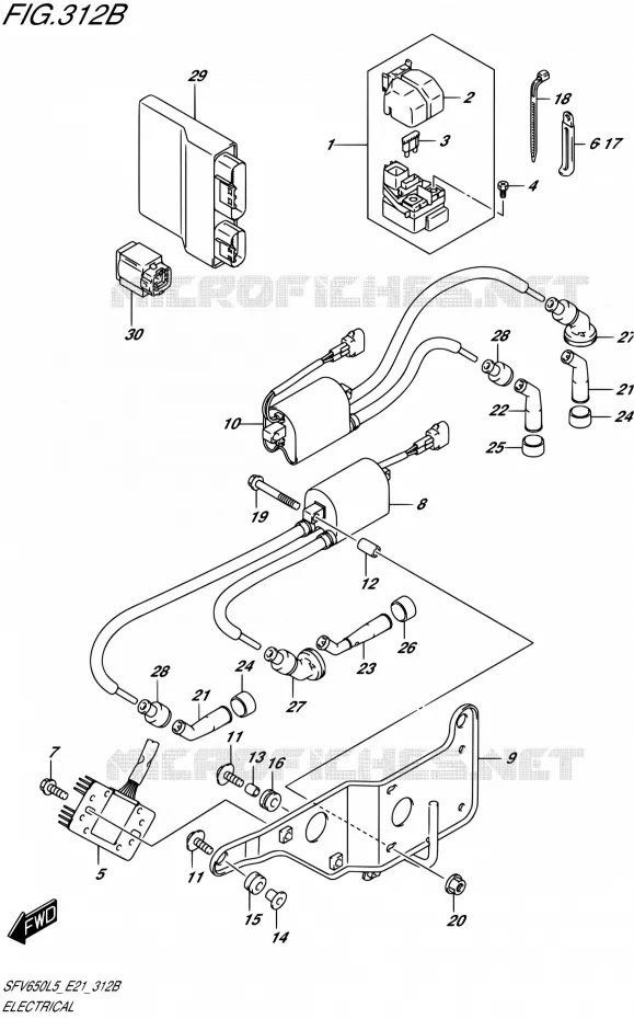 ELEKTRISCH (SFV650AL5 E21) Suzuki MOTO 650 GLADIUS 2015  SFV650UA L5 (E21)