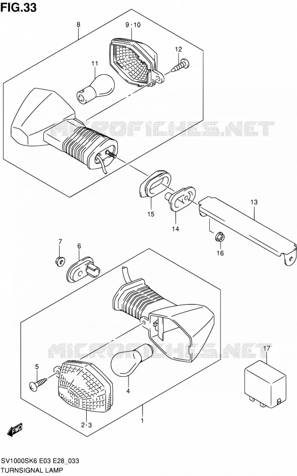 INDICATOREN (SV1000S) Suzuki MOTO 1000 SV-S 2007  SV1000S K7 (E33)