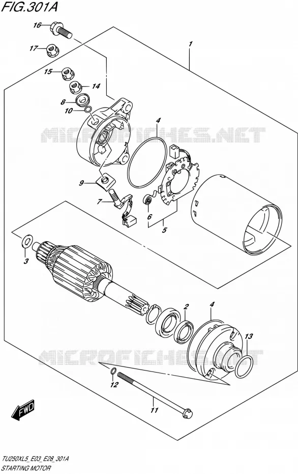 STARTMOTOR Suzuki MOTO 250 TU 2015  TU250X L5 (E03,E28,E33)