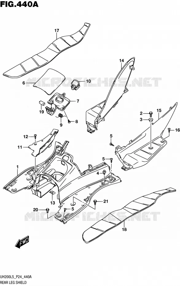 FOOTREST Suzuki SCOOTER 200 BURGMAN 2015  UH200 L5 (P24)