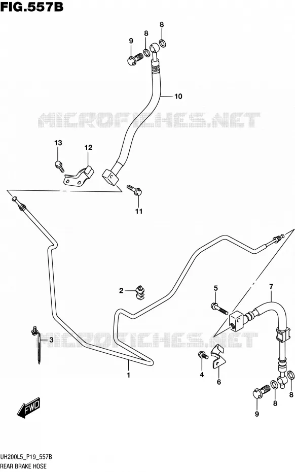 ACHTER REMSLANG (UH200L5 P19) Suzuki SCOOTER 200 BURGMAN 2015  UH200A L5 (P19)