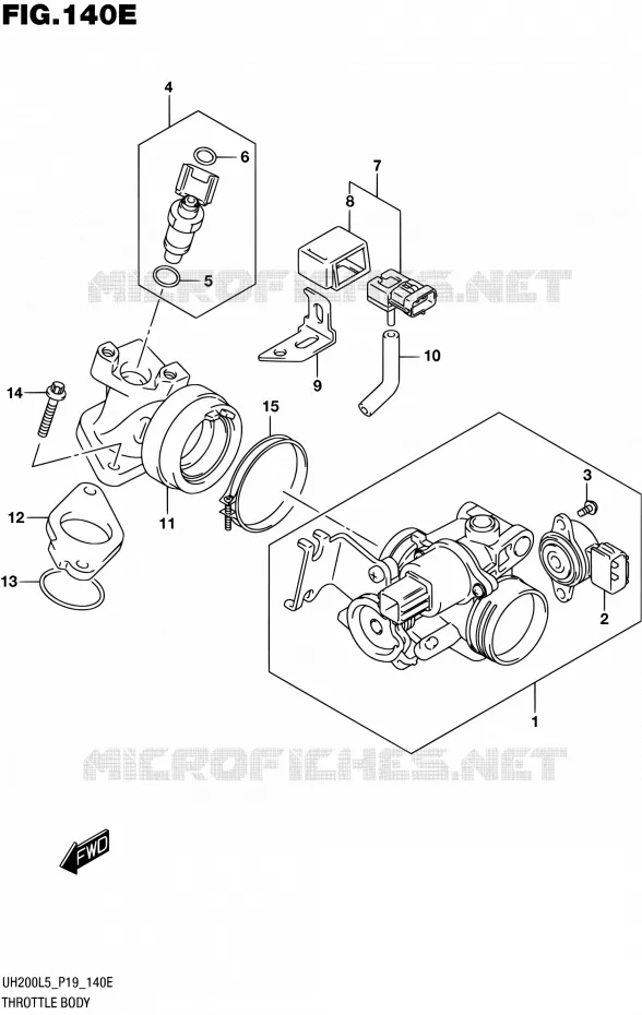 GASKLEPHUIS (UH200AL5 P04) Suzuki SCOOTER 200 BURGMAN 2015  UH200A L5 (P19)