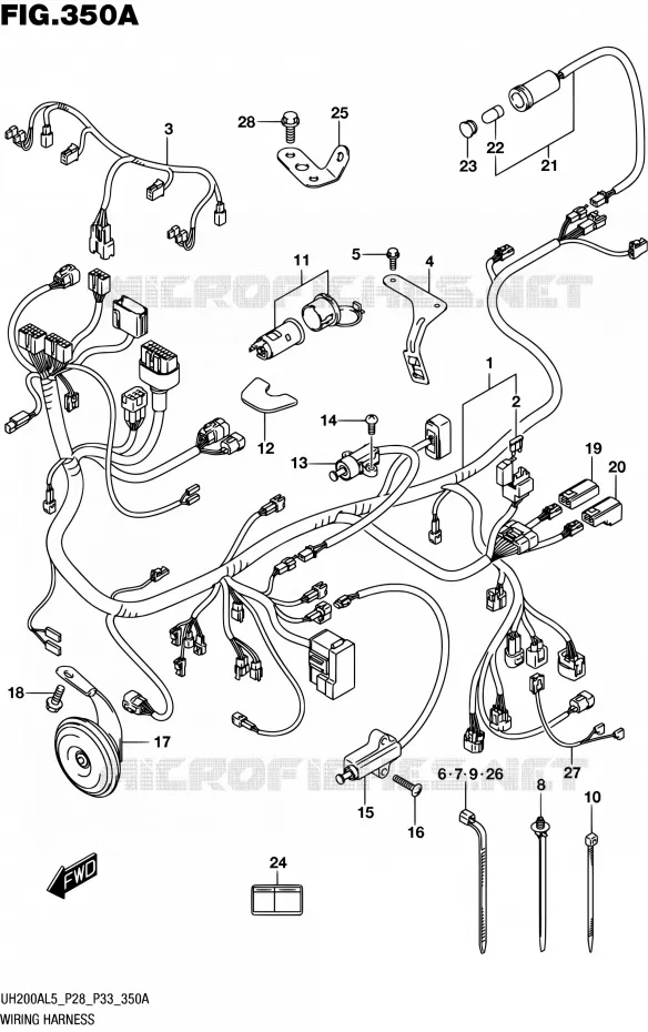 BEDRADING (UH200AL5 P28) Suzuki SCOOTER 200 BURGMAN 2015  UH200A L5 (P28,P33)