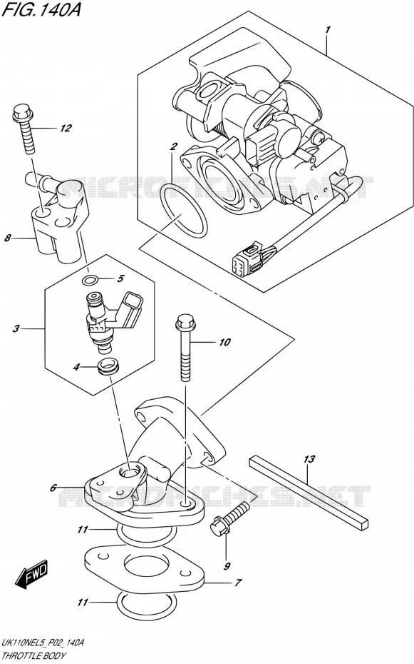 GASKLEPHUIS Suzuki SCOOTER 110 ADDRESS 2015  UK110NE L5 (P19)