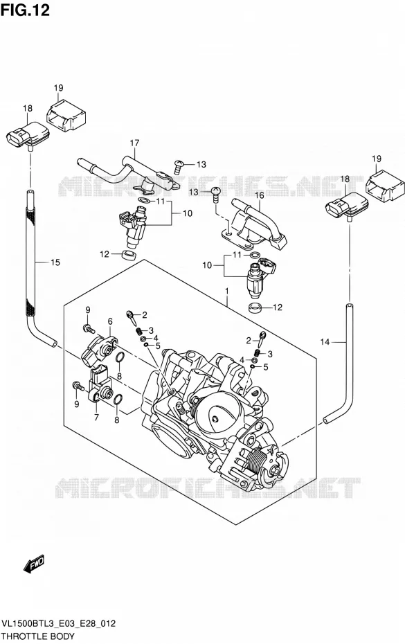 GASKLEPHUIS (VL1500BTL3 E28) Suzuki MOTO 1500 BOULEVARD 2013  VL1500BT L3 (E03,E28,E33)