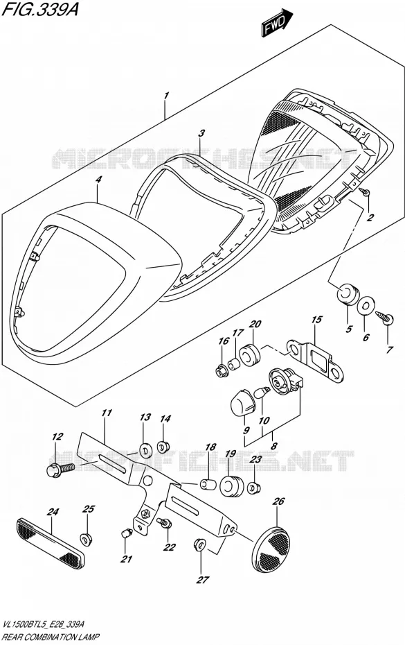 TAIL LIGHT ASSY Suzuki MOTO 1500 BOULEVARD 2015  VL1500BT L5 (E28)