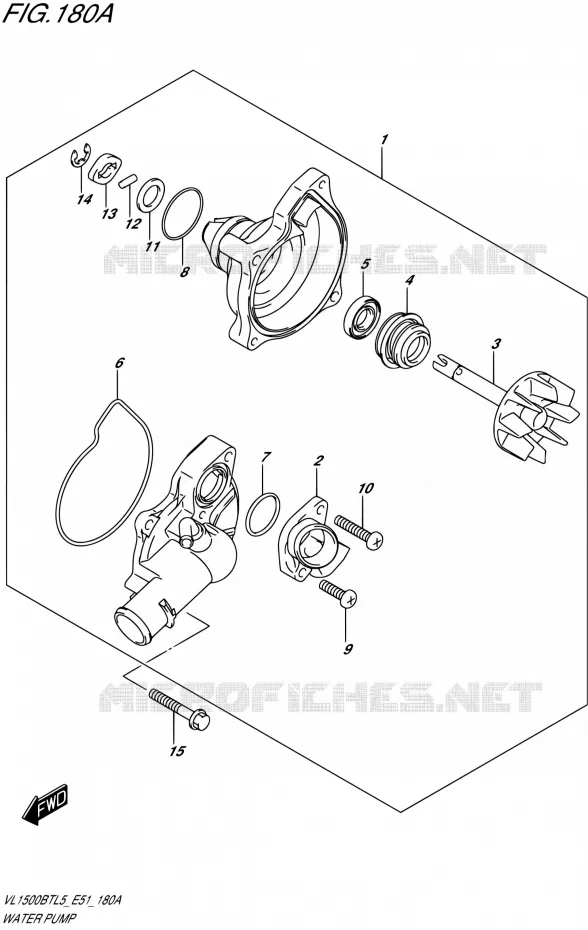 WATERPOMP Suzuki MOTO 1500 INTRUDER 2015  VL1500BT L5 (E51)