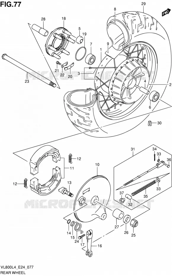 ACHTERWIEL (VL800TL4 E24) Suzuki MOTO 800 INTRUDER 2014  VL800 L4/VL800T L4