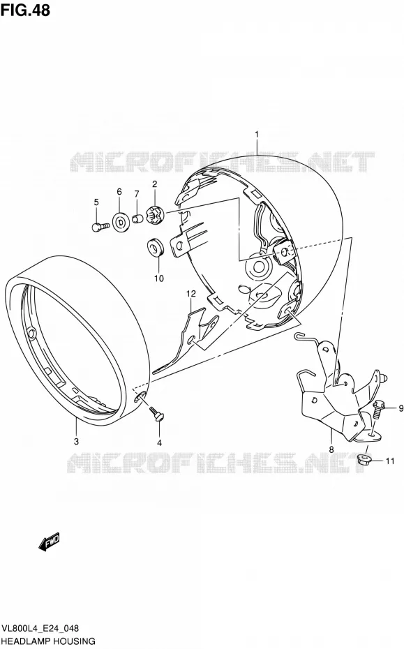 HEADLIGHT BOWL Suzuki MOTO 800 INTRUDER 2014  VL800 L4/VL800T L4