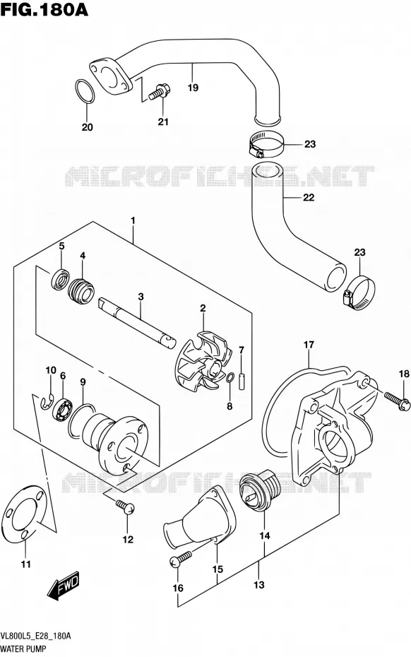 WATERPOMP Suzuki MOTO 800 BOULEVARD 2015  VL800 L5 (E28)