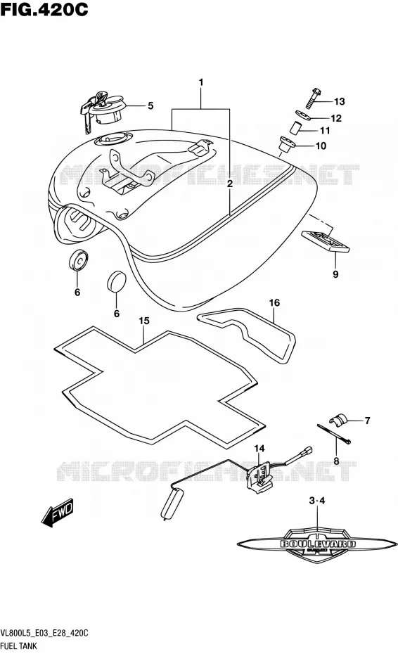 BENZINETANK (VL800TL5 E03) Suzuki MOTO 800 BOULEVARD 2015  VL800 L5/VL800T L5